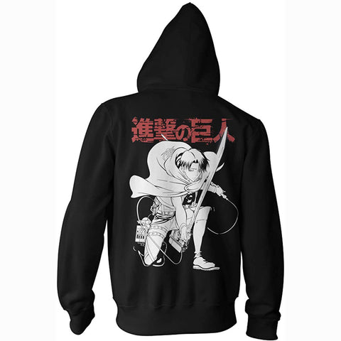 Image of Attack on Titan Crouching Levi Adult Hoodie