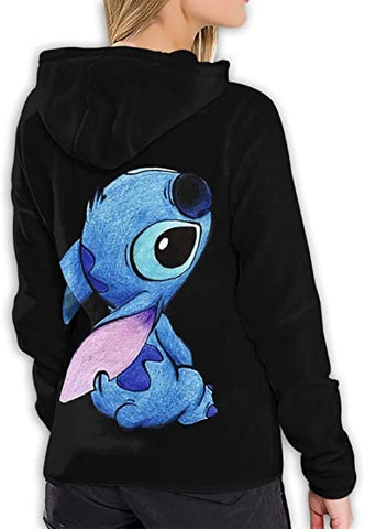 Image of Cartoon Loli & Stitch Hooded Sweatshirt Pullover Hoodies