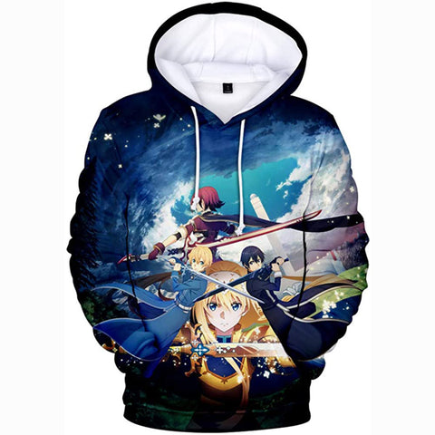 Image of Anime Sword Art Online Hoodie Sweatshirt Jacket Costume Fleeces Adult Cosplay