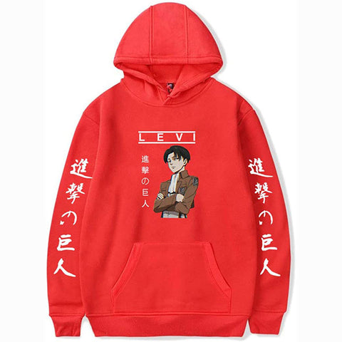 Image of New Cool Attack on Titan Hoodie Levi Ackerman Cosplay Anime Pullover Hoodies Manga Sweatshirt Sweaters