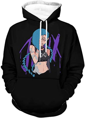 Image of League of Legends Hoodies - Jinx Mens Womens Hooded Sweatshirts