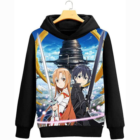 Image of Anime Sword Art Online SAO Cosplay Jacket Sweatshirt Fleeces Costume Hoodie