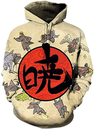 Naruto Anime Hoodies Organization 3D Print Pullover Hoodie