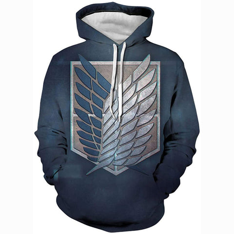 Image of Attack on Titan 3D Print Pullover Hoodie Sweatshirt with Pocket