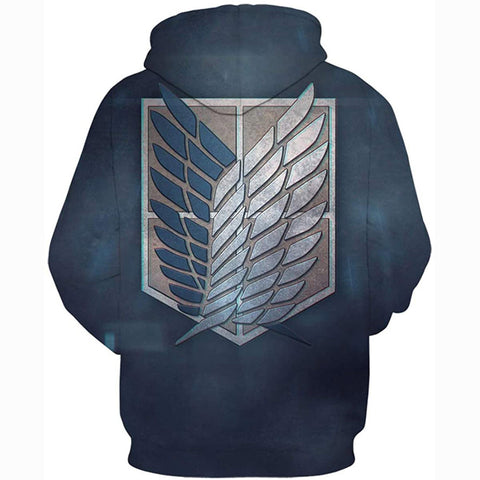 Image of Attack on Titan 3D Print Pullover Hoodie Sweatshirt with Pocket