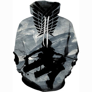 Attack on Titan 3D Print Pullover Hoodie Sweatshirt with Pocket