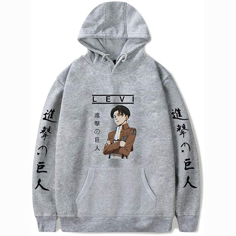 Image of New Cool Attack on Titan Hoodie Levi Ackerman Cosplay Anime Pullover Hoodies Manga Sweatshirt Sweaters