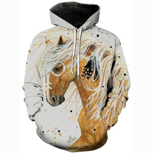 Unicorn 3D Print Realistic Pullover Hoodie Hooded Sweatshirt