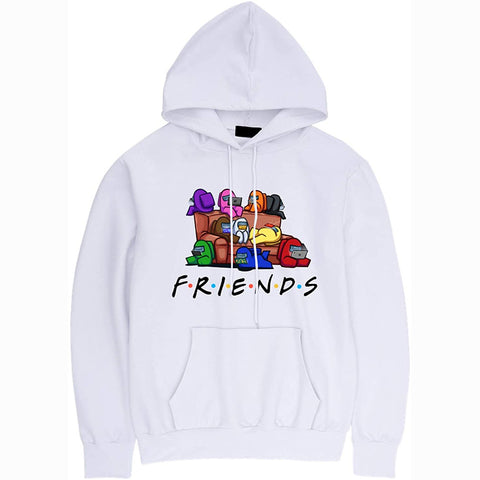 Image of Video Game Among Us Hoodie - 3D Print Black F.R.I.E.N.D.S Drawstring Pullover Hoodie