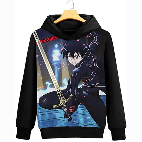 Image of Anime Sword Art Online SAO Cosplay Jacket Sweatshirt Fleeces Costume Hoodie