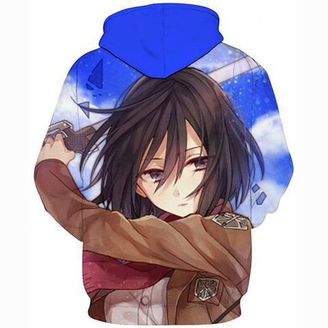 Image of Attack on Titan Hoodie 3D Print Manga Anime Pullover Hoodie Sweatshirt with Front Pocket