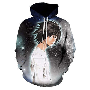 Anime Death Note Hoodie - L·Lawliet 3D Print Pullover Hoodie