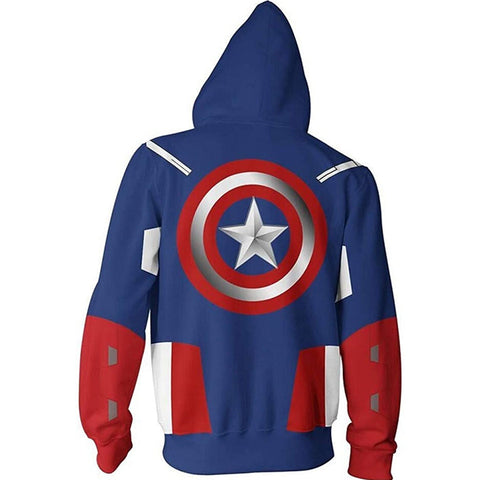 Image of Unisex Captain America 3D Print Fashion Hoodies