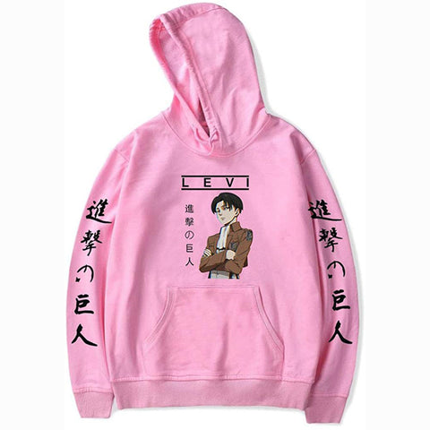 Image of New Cool Attack on Titan Hoodie Levi Ackerman Cosplay Anime Pullover Hoodies Manga Sweatshirt Sweaters