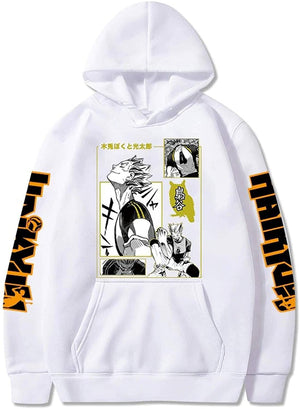 Anime Haikyuu Hoodie - Unisex Hooded Sweatshirt Harajuku Streetwear Karasuno High School Pullover Hooded Tops Sportswear