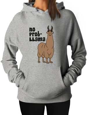 Women's - No Prob Llama Hoodie Pullover Sweatshirt