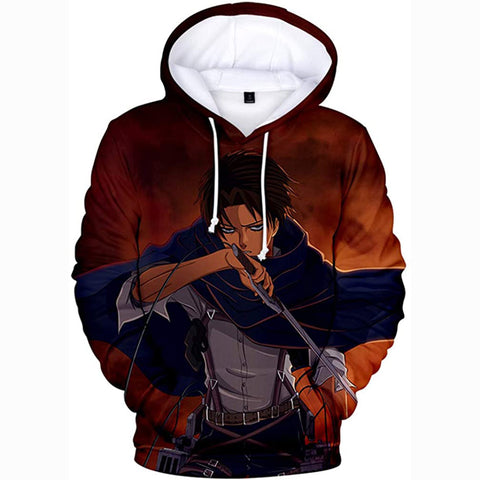 Image of Anime Attack On Titan 3D Printed Unisex Hoodie Pullover Eren Mikasa Ackerman Cosplay Sweatshirt