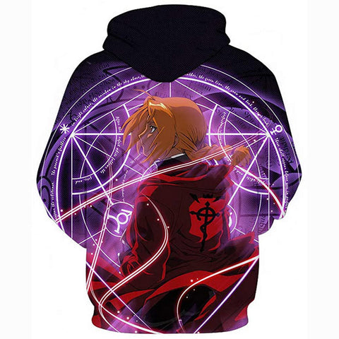 Image of Anime Fullmetal Alchemist 3D printed hoodies Unisex pullover hoodie sweater