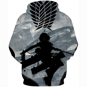 Attack on Titan 3D Print Pullover Hoodie Sweatshirt with Pocket