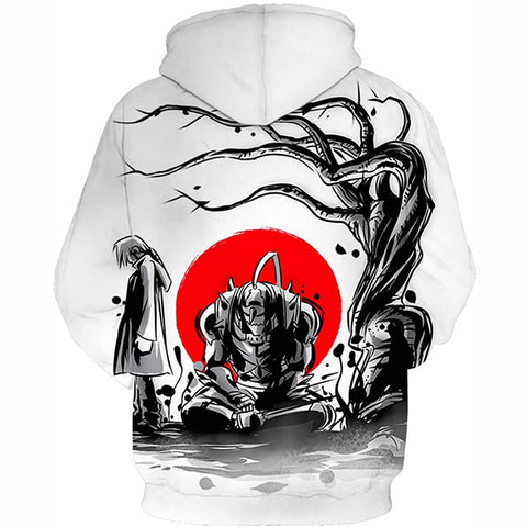 Image of Unisex Fullmetal Alchemist 3D Print Pullover Hoodie Sweatshirt with Front Pocket