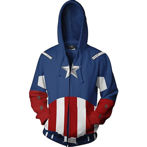 Image of Unisex Captain America 3D Print Fashion Hoodies