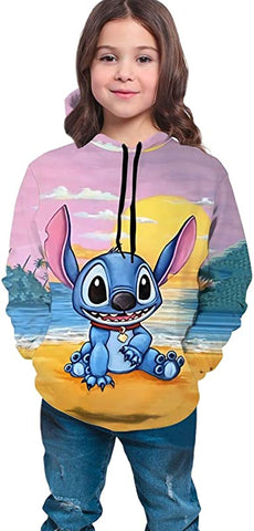 Image of Cute Cartoon lilo & Stitch Hoodie Pullover Sweatshirt Anime Hoodies