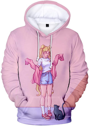 Anime Sailor Moon Hoodie - Sailor Moon 3D Print Pullover Hoodie