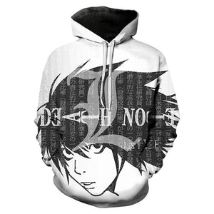 Anime Death Note Hoodie - L·Lawliet 3D Print Pullover Hoodie