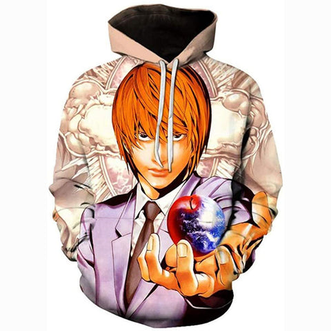 Image of Anime Death Note Hoodie - Yagami Light 3D Print Pullover Hoodie