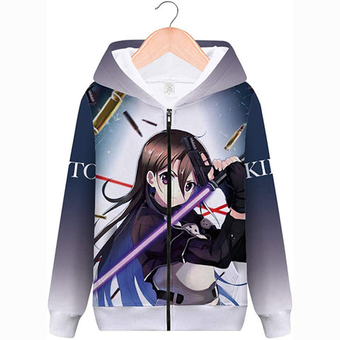 Image of Unisex Adult 3D Printed Anime Sword Art Online Cosplay Casual Zip Up Jackets Coat Hoodie Sweatshirt Tops