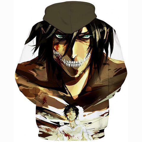 Image of Attack on Titan Hoodie 3D Print Manga Anime Pullover Hoodie Sweatshirt with Front Pocket