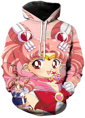 Anime Sailor Moon Hoodie - Sailor Chibi Moon 3D Print Pullover Hoodie