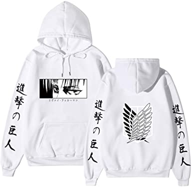 Image of Attack on Titan Anime Unisex Hoodie Cosplay Hooded Sweatshirts Cotton Cozy Wings of Freedom Print Pullovers Tops