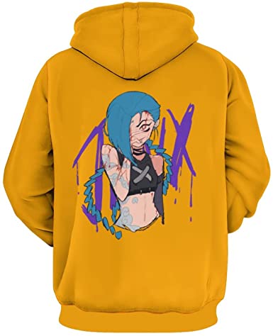 Image of League of Legends Hoodies - Jinx Mens Womens Hooded Sweatshirts