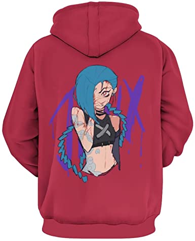 League of Legends Hoodies - Jinx Mens Womens Hooded Sweatshirts