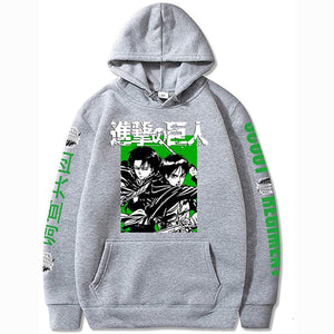 Unisex Anime Attack on Titan Ackerman Levi Printed Cotton Cozy Hoodies Hooded Sweatshirts Pullovers Tops