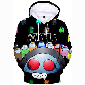 Video Game Among Us Hoodie - 3D Print Black Monster Drawstring Pullover Hoodie