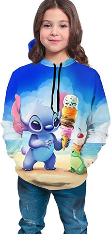 Image of Cartoon Cute lilo Stitch Hoodie Pullover Sweatshirt Anime Hoodies