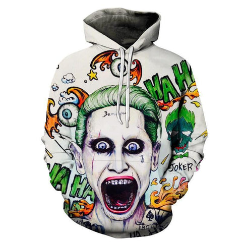 Image of 3D Printed Suicide Squad Joker Sweatshirt - 3D Hooded Pullover Hoodies