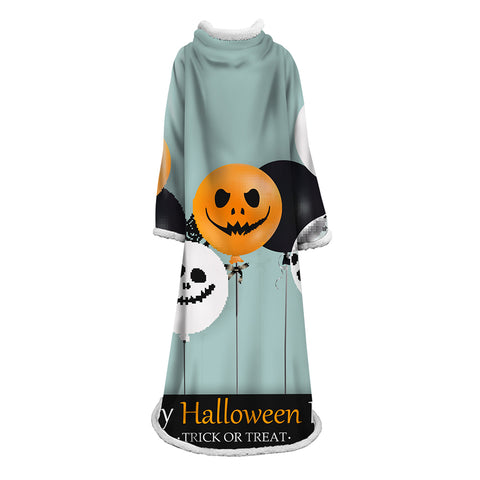 Image of 3D Digital Printed Blanket With Sleeves-Blanket Robe Halloween Party