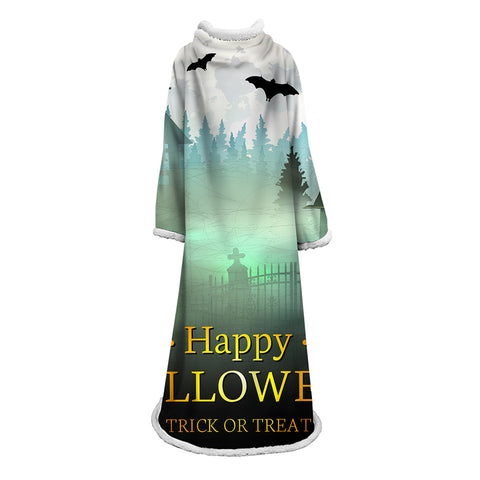 Image of 3D Digital Printed Blanket With Sleeves-Blanket Robe Halloween Party