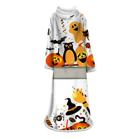 Image of 3D Digital Printed Blanket With Sleeves-Blanket Robe Halloween Party