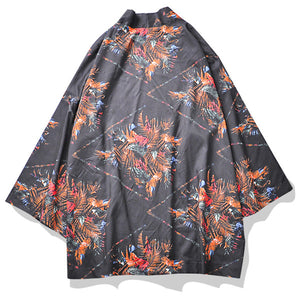 Men's Cool Harajuku Kimono Japan Style Printed Summer Shirt