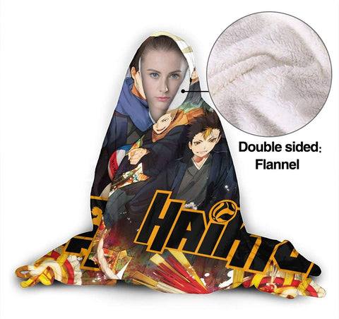 Image of Haikyuu Hinatashoyo Soft Blankets - Flannel Hooded Blankets