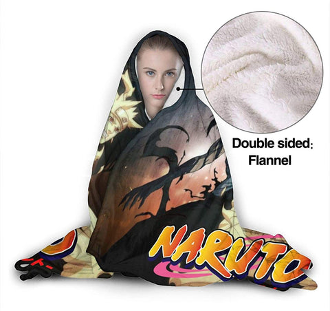 Image of Unisex Adult Flannel Hooded Blanket - Naruto Throw Blanket