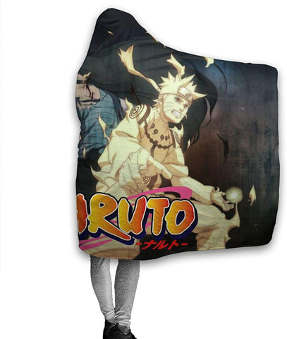Image of Unisex Adult Flannel Hooded Blanket - Naruto Throw Blanket