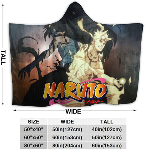 Image of Unisex Adult Flannel Hooded Blanket - Naruto Throw Blanket