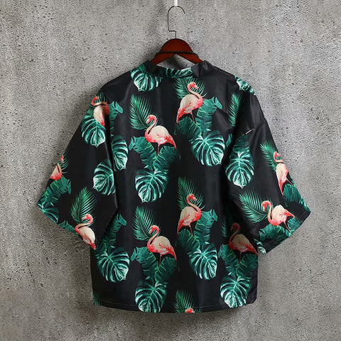 Image of Male Summer Japanese Style Loose Cotton Kimono Casual Jacket