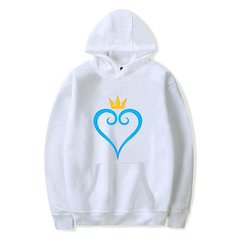 Image of Kingdom Hearts Girls Crown and Blue Heart Printed Multicolor Hoodie