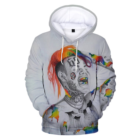 Image of 6ix9ine Gooba 3D Printed Hoodie - Rapper Hip Hop Pullover Sweatshirts
